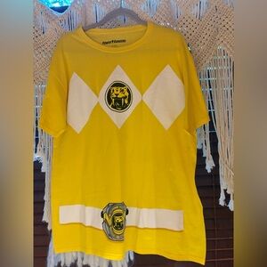 Power Rangers Mighty Morphins  yellow t tee shirt  New sz large unisex